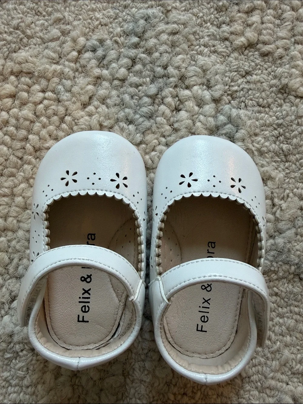 Felix & Flora White Mary Jane Dress Shoes